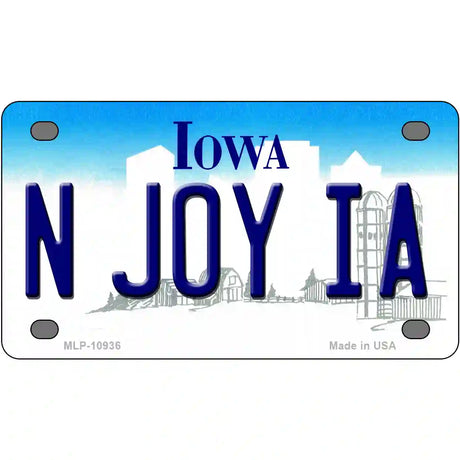 N Joy IA Iowa Metal Novelty License Plate 4" x 2.2" (MLP)