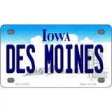 Des Moines Iowa Metal Novelty License Plate 4" x 2.2" (MLP)