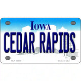 Cedar Rapids Iowa Metal Novelty License Plate 4" x 2.2" (MLP)