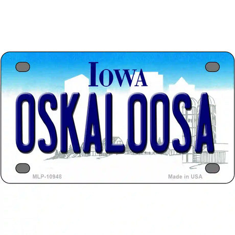 Oskaloosa Iowa Metal Novelty License Plate 4" x 2.2" (MLP)