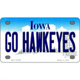 Go Hawkeyes Iowa Metal Novelty License Plate 4" x 2.2" (MLP)