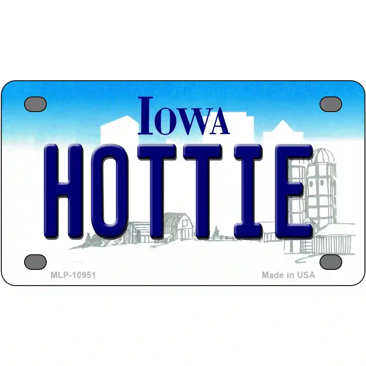 Hottie Iowa Metal Novelty License Plate 4" x 2.2" (MLP)