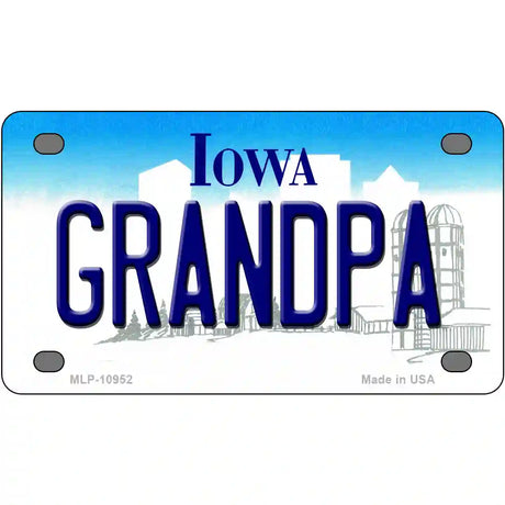 Grandpa Iowa Metal Novelty License Plate 4" x 2.2" (MLP)