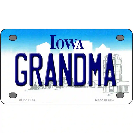 Grandma Iowa Metal Novelty License Plate 4" x 2.2" (MLP)