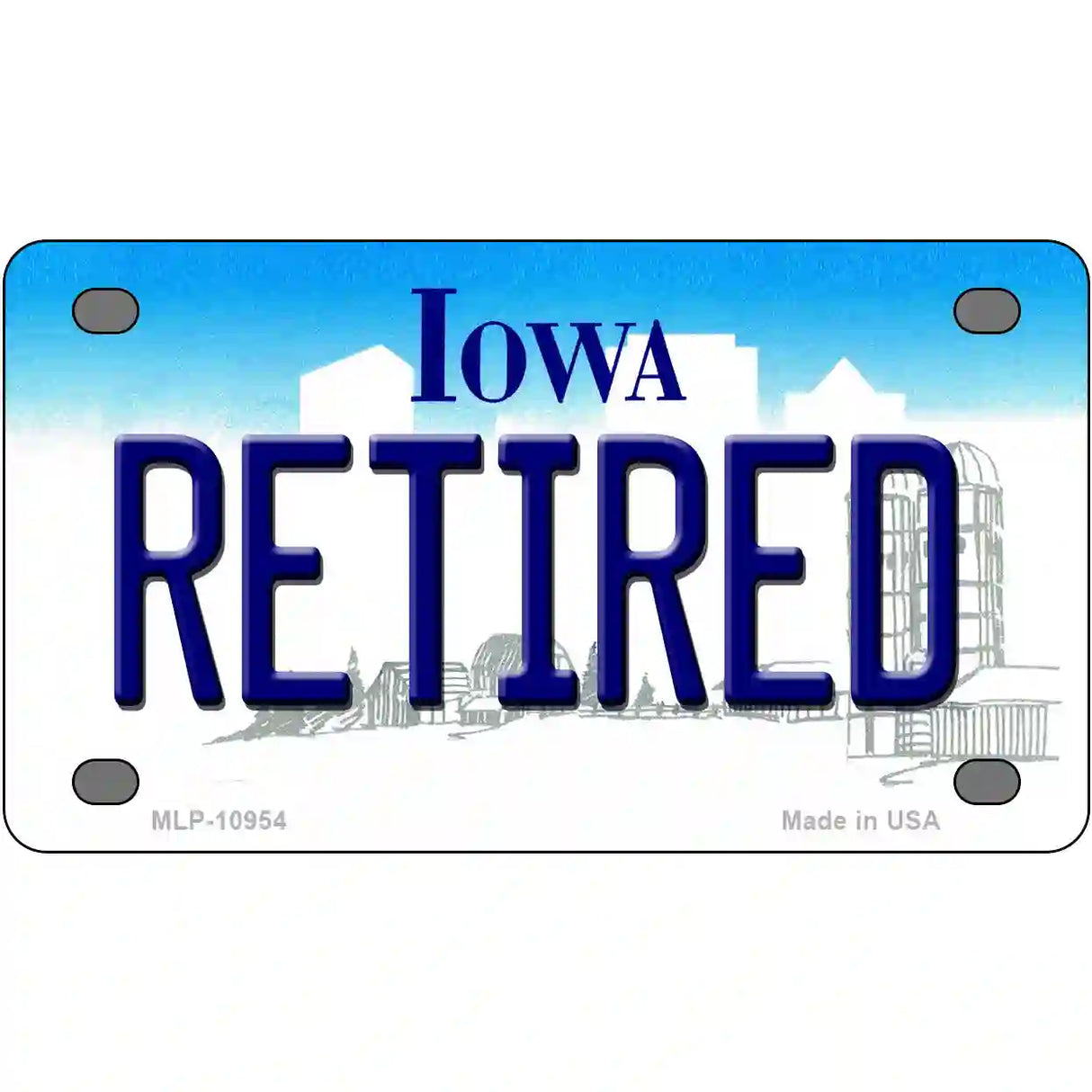 Retired Iowa Metal Novelty License Plate 4" x 2.2" (MLP)