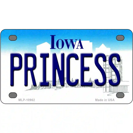 Princess Iowa Metal Novelty License Plate 4" x 2.2" (MLP)