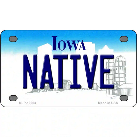 Native Iowa Metal Novelty License Plate 4" x 2.2" (MLP)