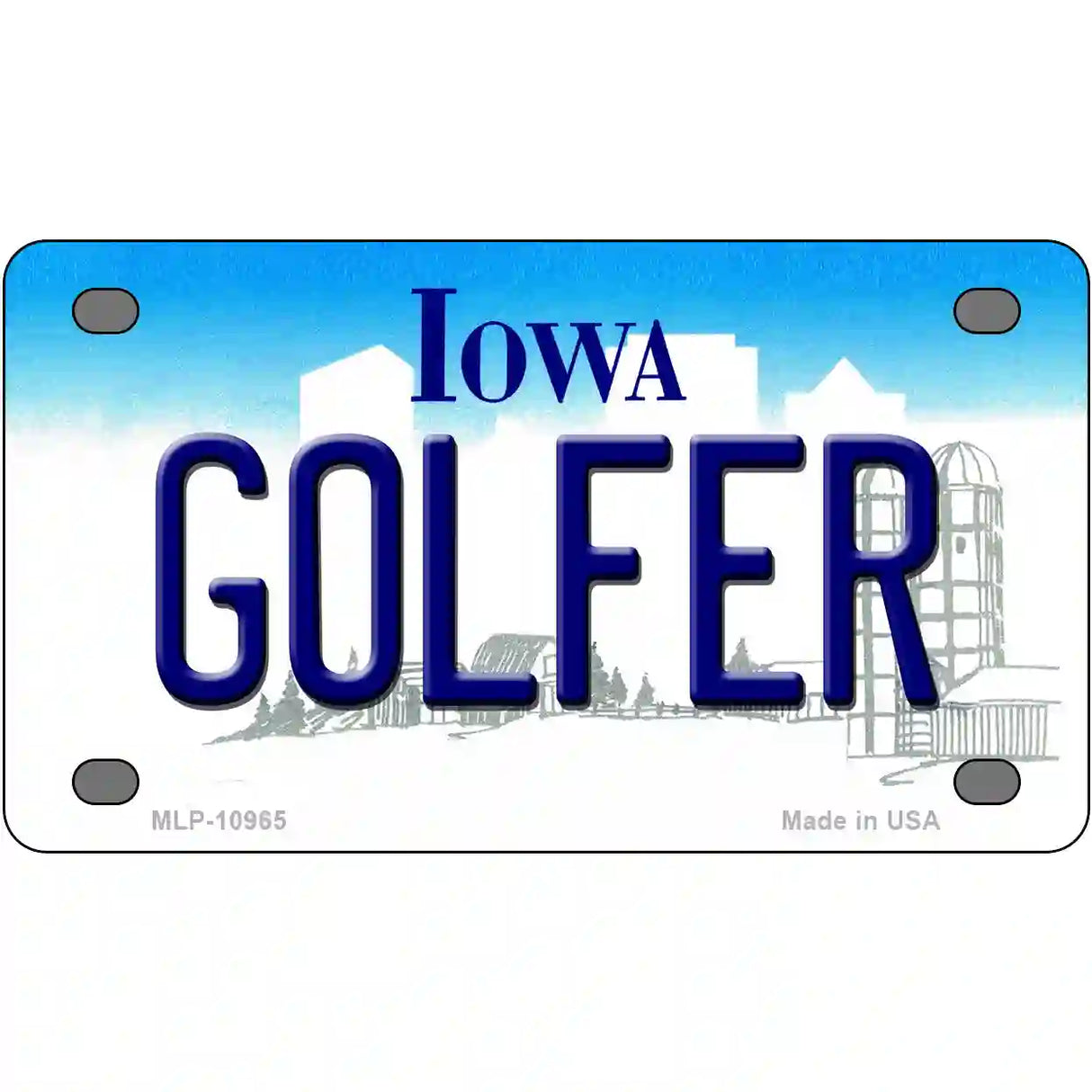 Golfer Iowa Metal Novelty License Plate 4" x 2.2" (MLP)