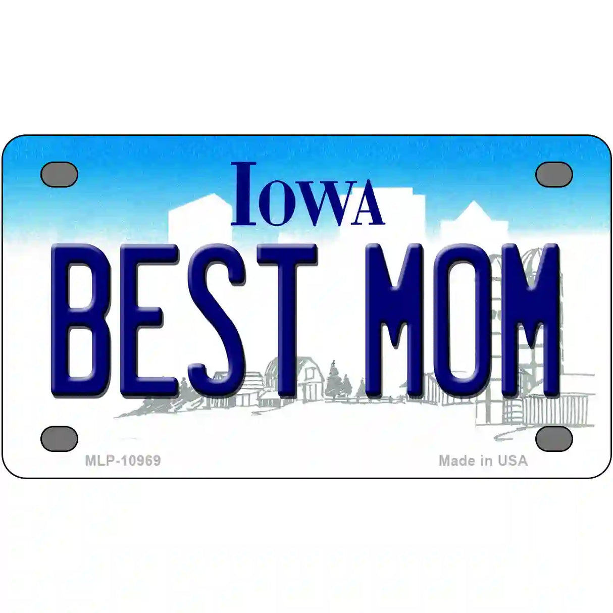 Best Mom Iowa Metal Novelty License Plate 4" x 2.2" (MLP)