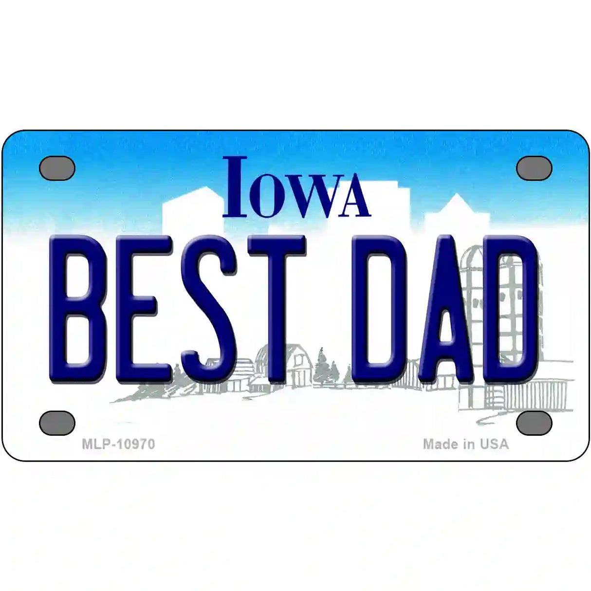 Best Dad Iowa Metal Novelty License Plate 4" x 2.2" (MLP)