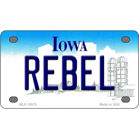 Rebel Iowa Metal Novelty License Plate 4" x 2.2" (MLP)