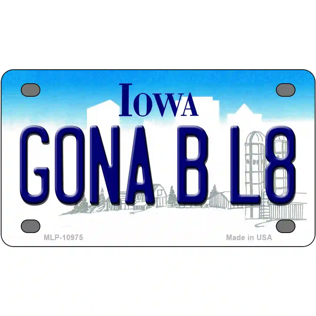 Gona B L8 Iowa Metal Novelty License Plate 4" x 2.2" (MLP)