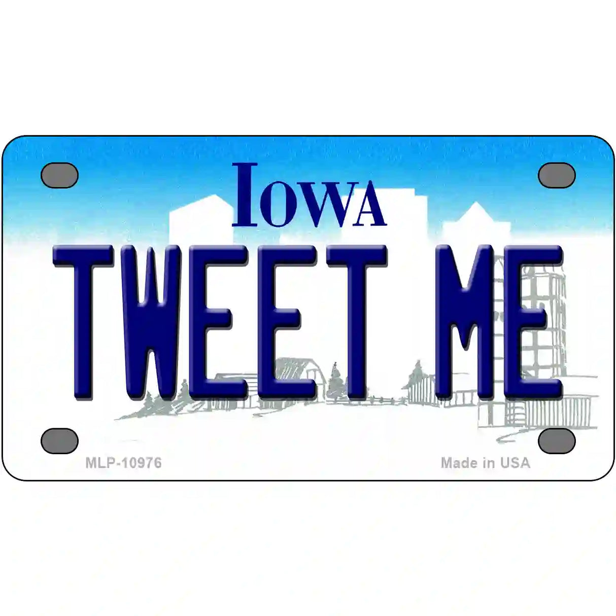 Tweet Me Iowa Metal Novelty License Plate 4" x 2.2" (MLP)