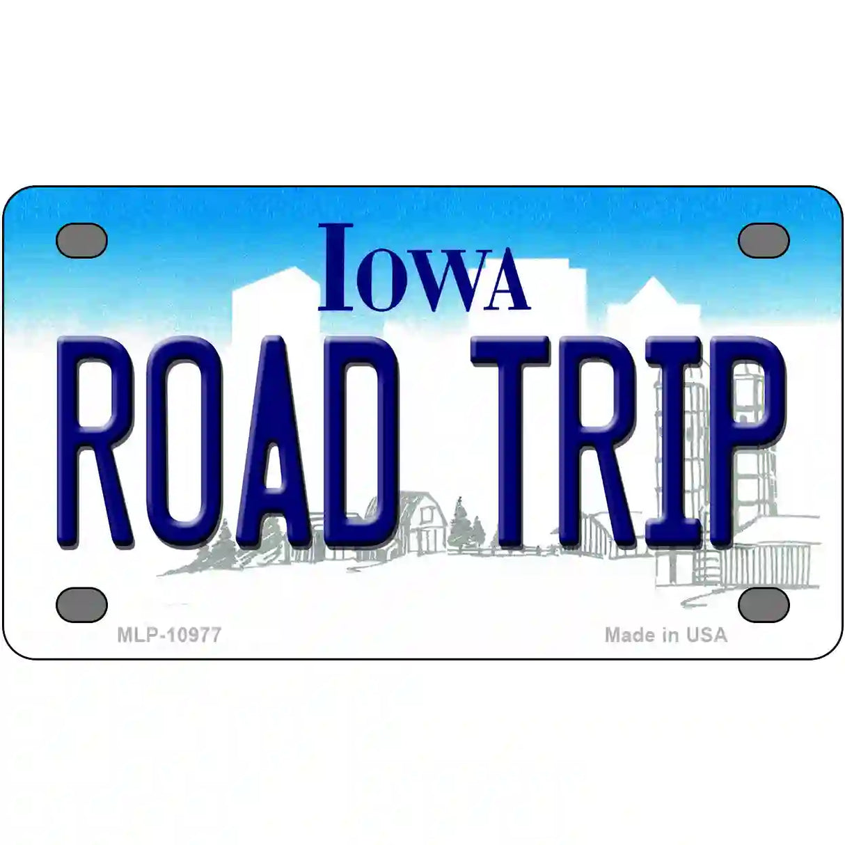 Road Trip Iowa Metal Novelty License Plate 4" x 2.2" (MLP)