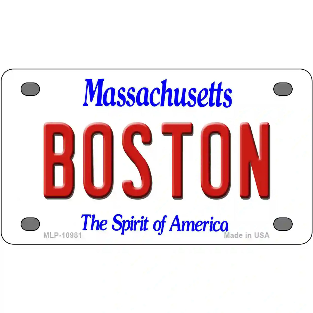 Boston Massachusetts Metal Novelty License Plate