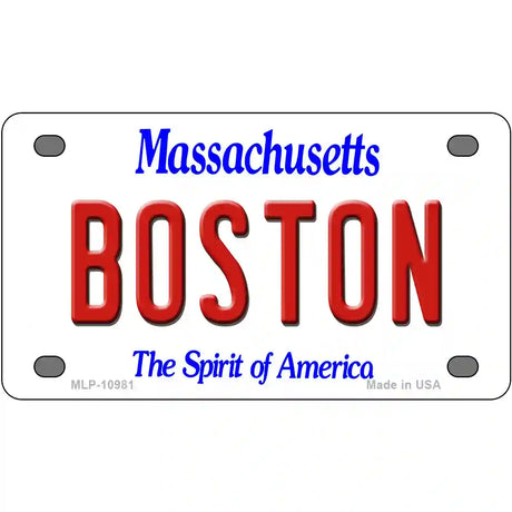 Boston Massachusetts Metal Novelty License Plate 4" x 2.2" (MLP)