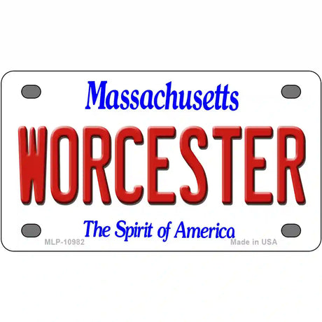 Worcester Massachusetts Metal Novelty License Plate 4" x 2.2" (MLP)