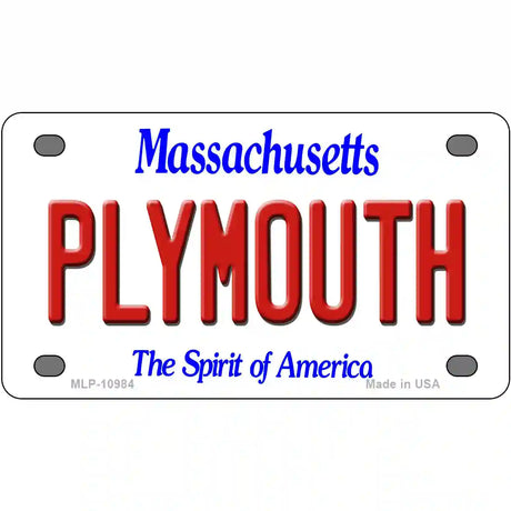 Plymouth Massachusetts Metal Novelty License Plate 4" x 2.2" (MLP)