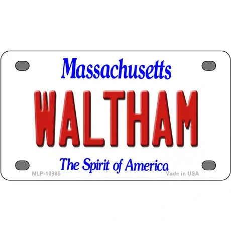 Waltham Massachusetts Metal Novelty License Plate 4" x 2.2" (MLP)