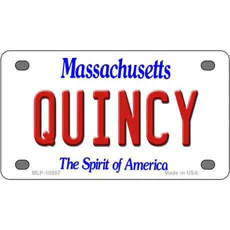 Quincy Massachusetts Metal Novelty License Plate 4" x 2.2" (MLP)