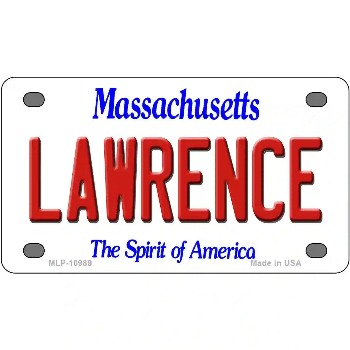 Lawrence Massachusetts Metal Novelty License Plate 4" x 2.2" (MLP)