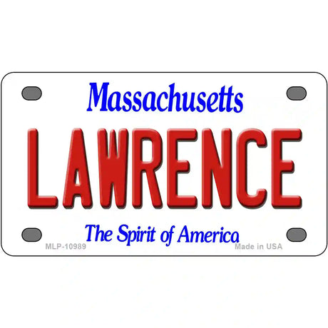 Lawrence Massachusetts Metal Novelty License Plate 4" x 2.2" (MLP)