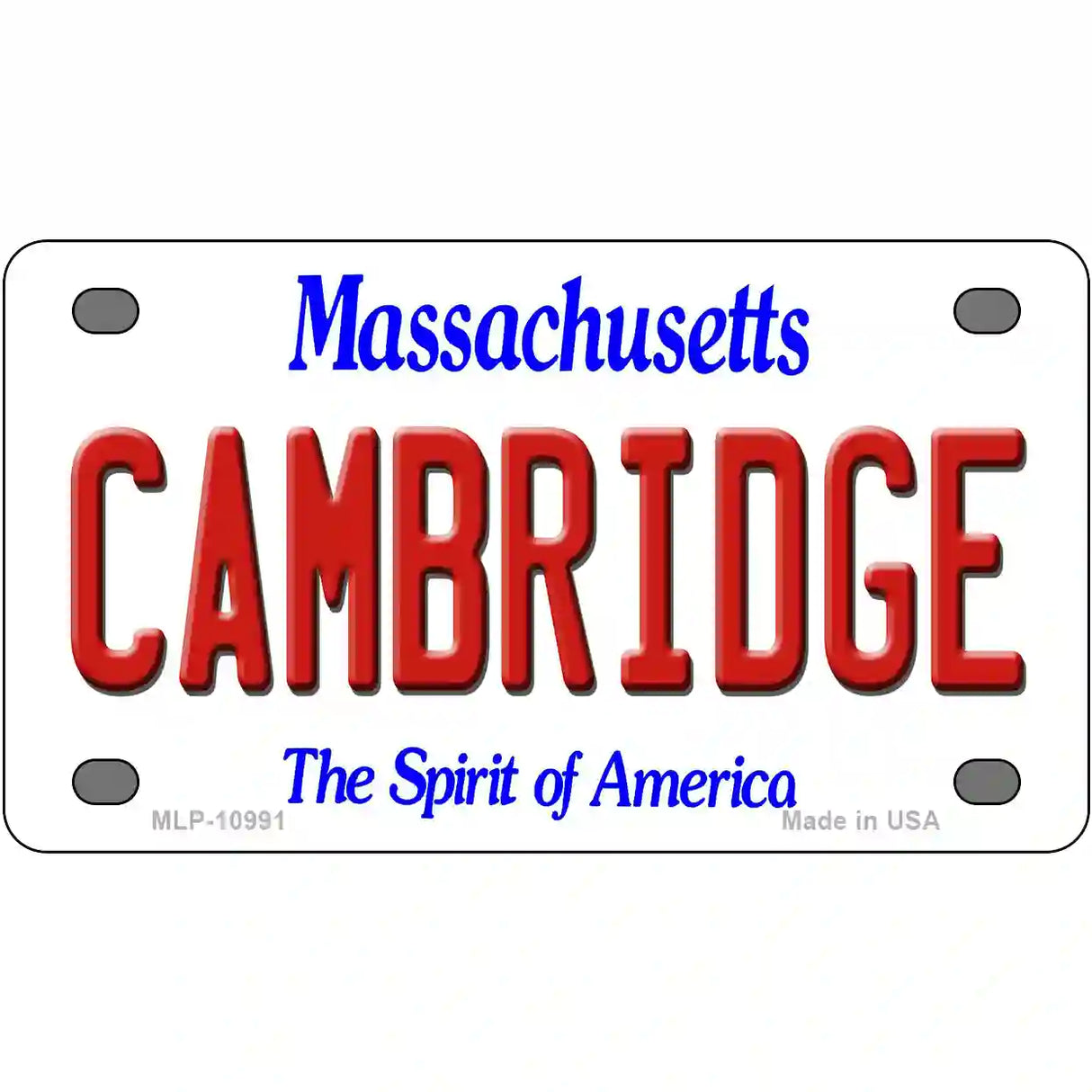 Cambridge Massachusetts Metal Novelty License Plate 4" x 2.2" (MLP)