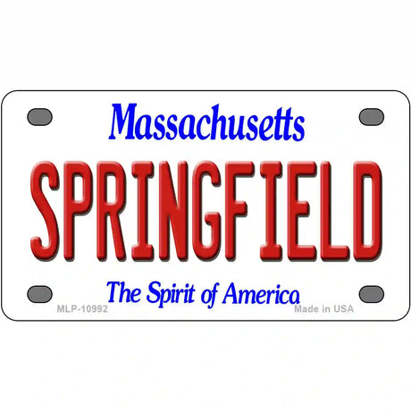 Springfield Massachusetts Metal Novelty License Plate 4" x 2.2" (MLP)