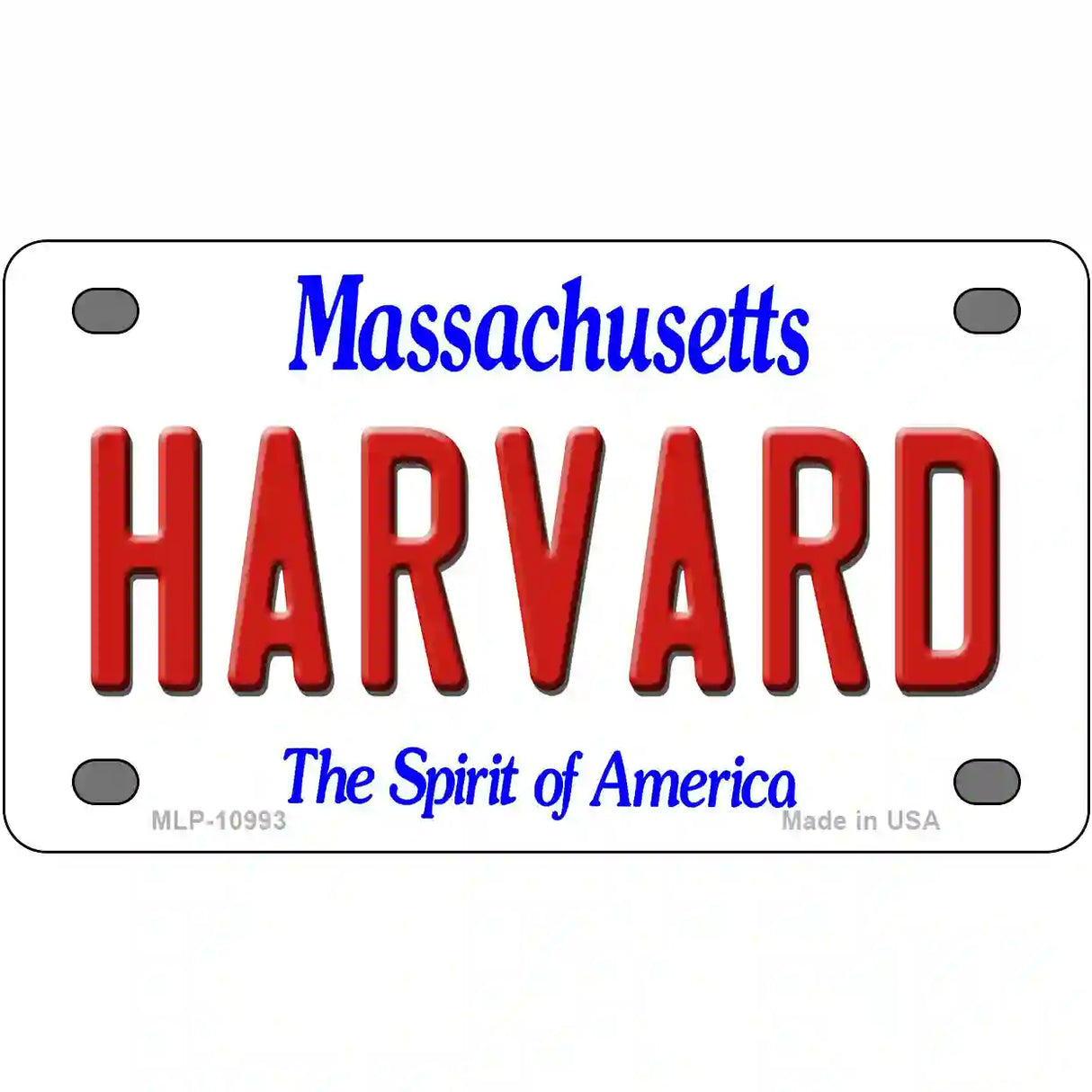 Harvard Massachusetts Metal Novelty License Plate 4" x 2.2" (MLP)