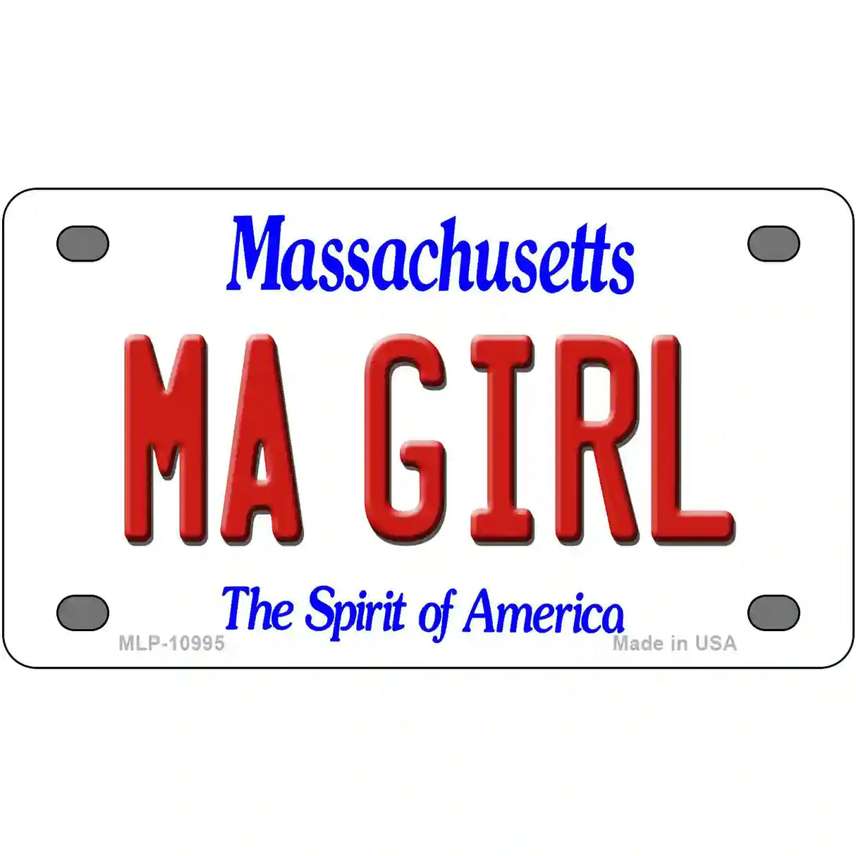 MA Girl Massachusetts Metal Novelty License Plate 4" x 2.2" (MLP)