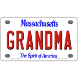 Grandma Massachusetts Metal Novelty License Plate 4" x 2.2" (MLP)