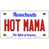 Hot Mama Massachusetts Metal Novelty License Plate 4" x 2.2" (MLP)