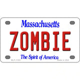 Zombie Massachusetts Metal Novelty License Plate 4" x 2.2" (MLP)