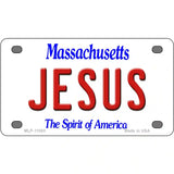 Jesus Massachusetts Metal Novelty License Plate 4" x 2.2" (MLP)