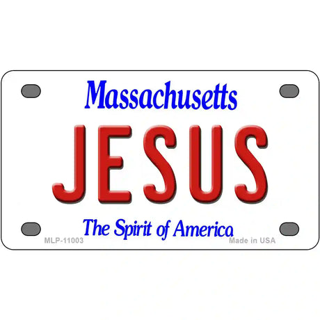 Jesus Massachusetts Metal Novelty License Plate 4" x 2.2" (MLP)