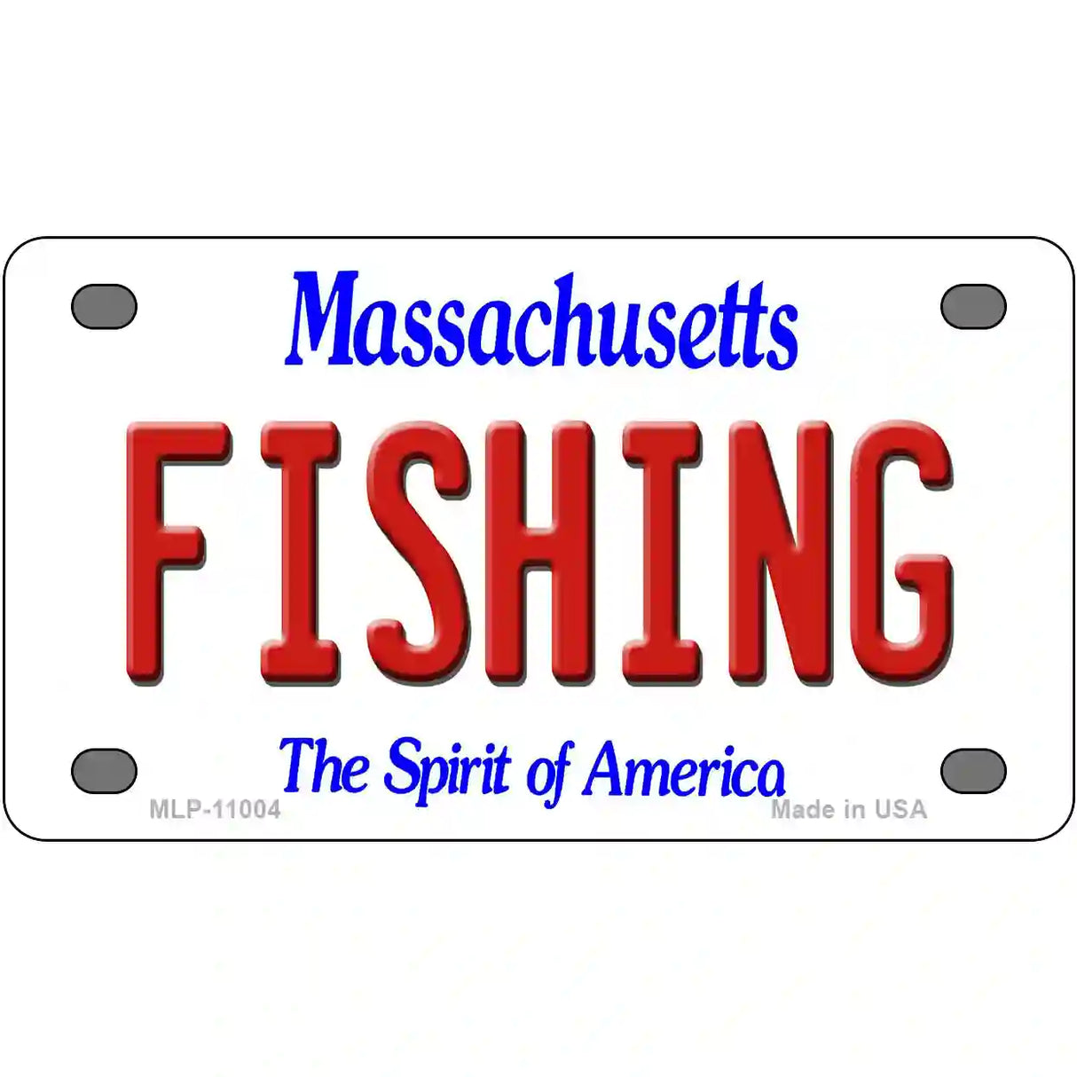 Fishing Massachusetts Metal Novelty License Plate 4" x 2.2" (MLP)