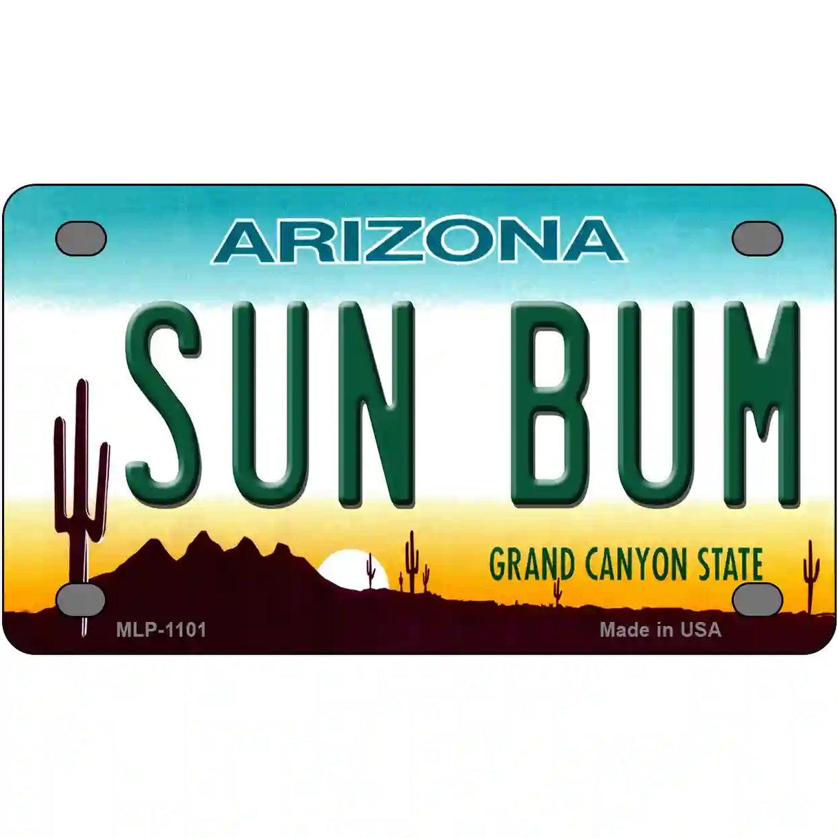 Sun Bum Arizona Novelty Metal License Plate 4" x 2.2" (MLP)