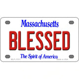 Blessed Massachusetts Metal Novelty License Plate 4" x 2.2" (MLP)