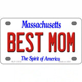 Best Mom Massachusetts Metal Novelty License Plate 4" x 2.2" (MLP)