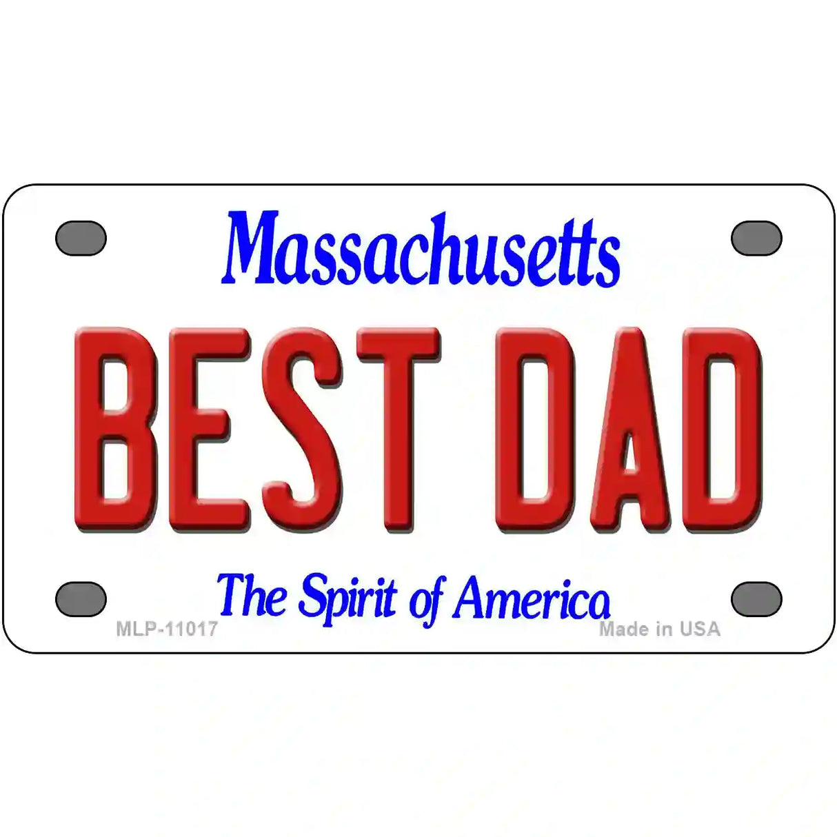 Best Dad Massachusetts Metal Novelty License Plate 4" x 2.2" (MLP)