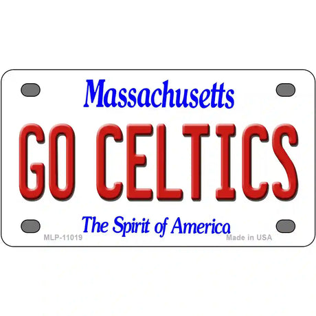 Go Celtics Massachusetts Metal Novelty License Plate 4" x 2.2" (MLP)