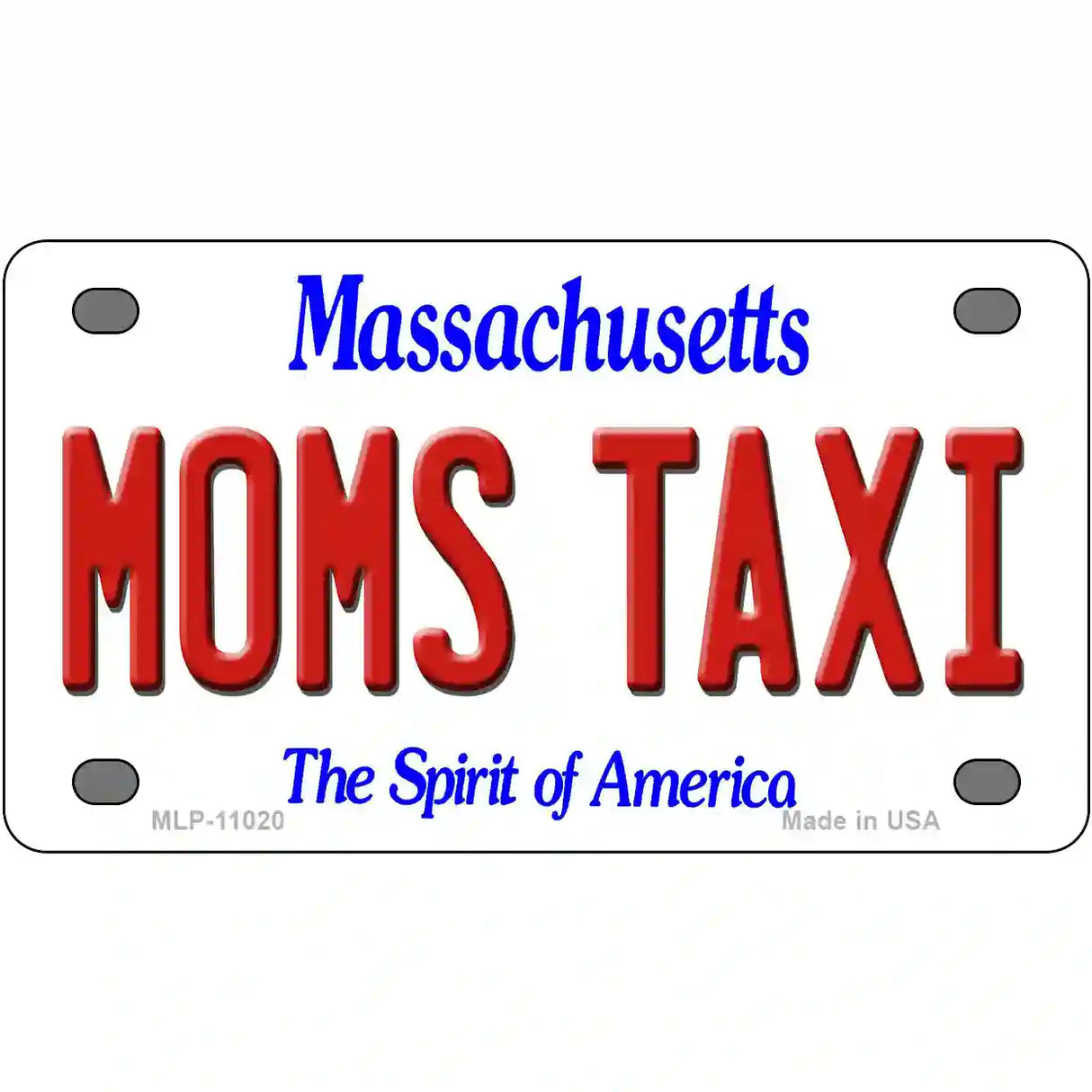 Moms Taxi Massachusetts Metal Novelty License Plate 4" x 2.2" (MLP)