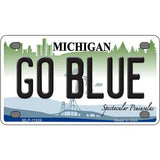 Go Blue Michigan Metal Novelty License Plate 4" x 2.2" (MLP)