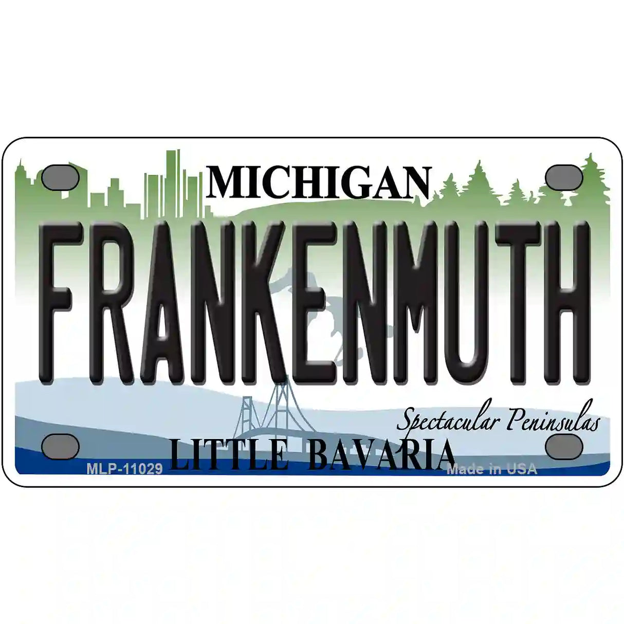 Frankenmuth Michigan Metal Novelty License Plate 4" x 2.2" (MLP)