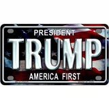 Trump America First Metal Novelty License Plate 4" x 2.2" (MLP)