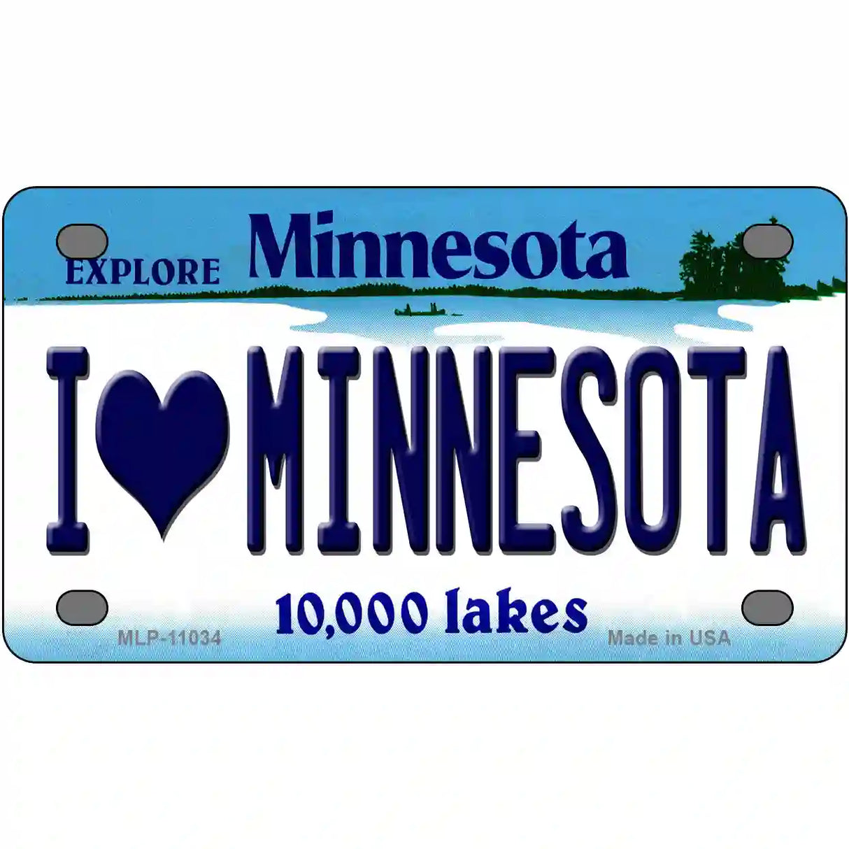 I Love Minnesota Metal Novelty License Plate 4" x 2.2" (MLP)