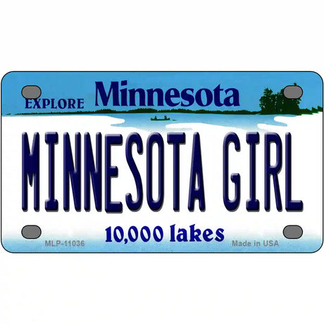 Minnesota Girl Minnesota Metal Novelty License Plate 4" x 2.2" (MLP)