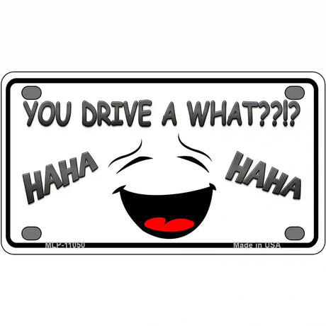 You Drive A What Metal Novelty License Plate 4" x 2.2" (MLP)