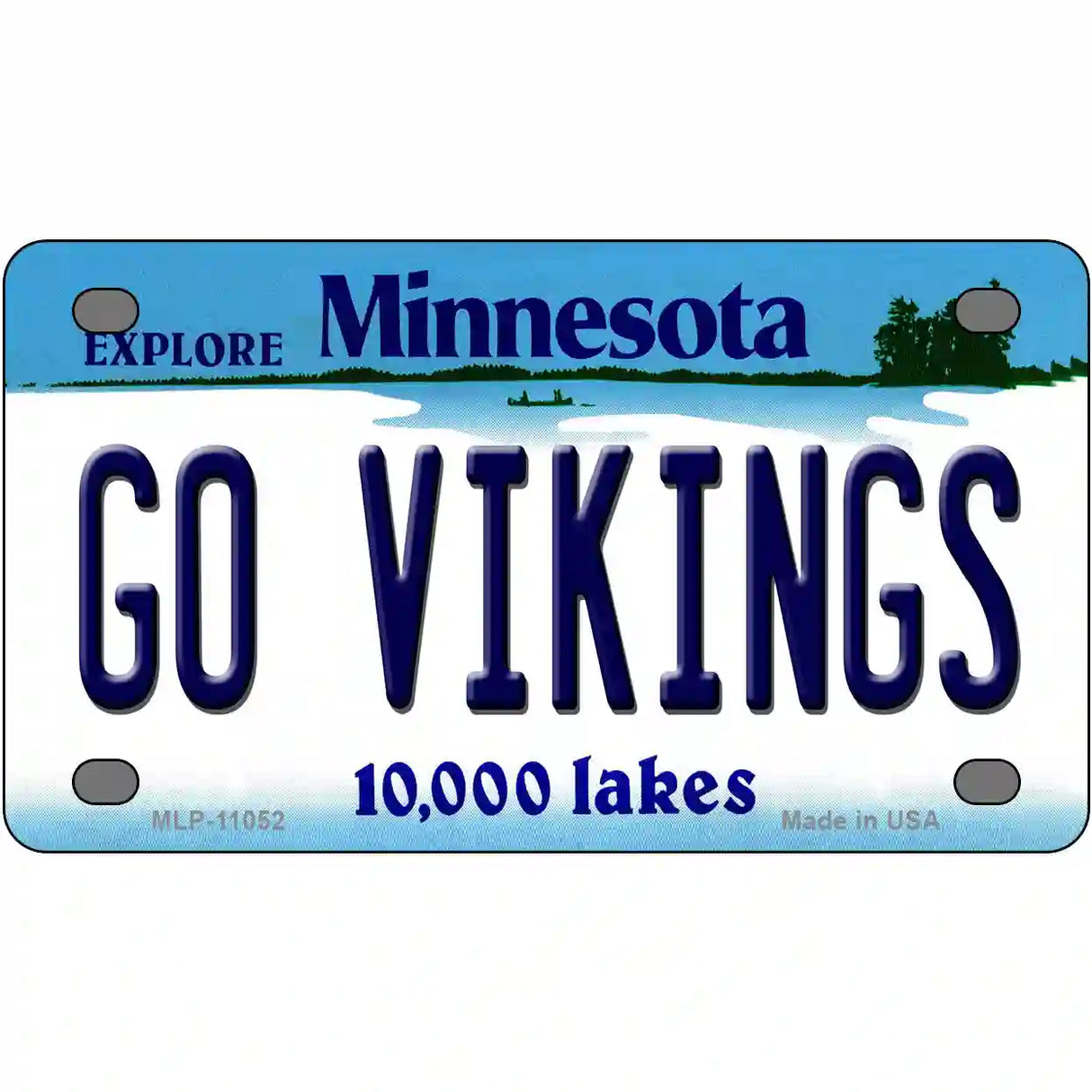 Go Vikings Minnesota Metal Novelty License Plate 4" x 2.2" (MLP)