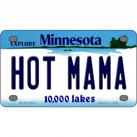 Hot Mama Minnesota State Novelty License Plate 4" x 2.2" (MLP)